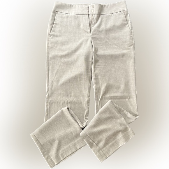 Ann Taylor Factory light tan slacks size 2 straight leg - Picture 1 of 3